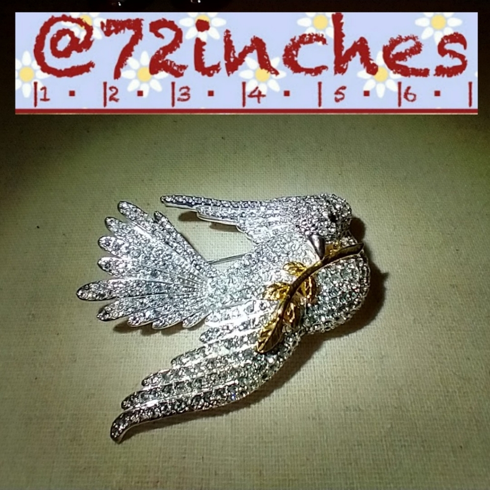 Vintage Joan Rivers Pave' Dove of Peace Pin